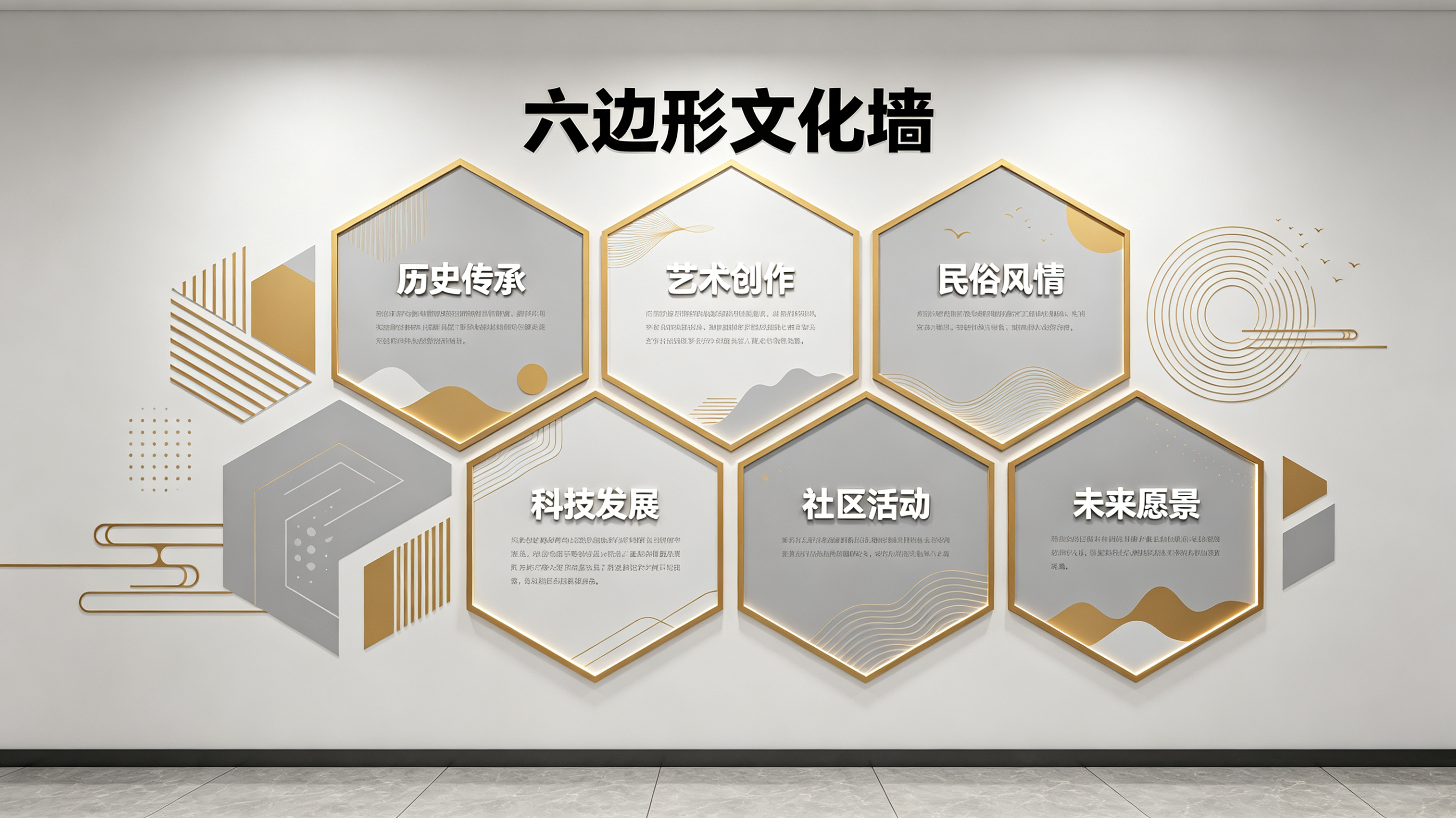 淮南企业文化墙 | 六边形信息美学